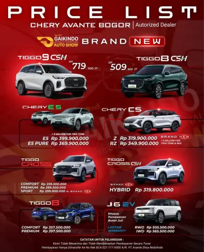 Pricelist Harga Chery mandalajati 2025